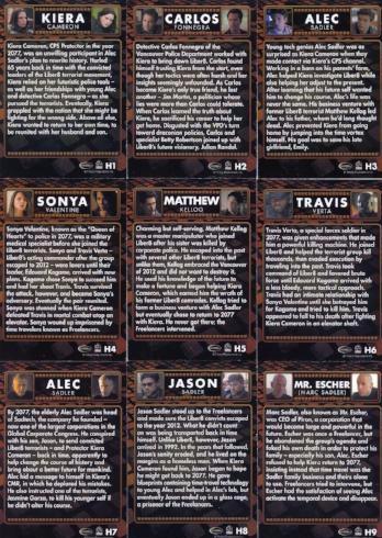 Continuum Seasons 1 & 2 Character Chase Card Set H1 - H18   - TvMovieCards.com