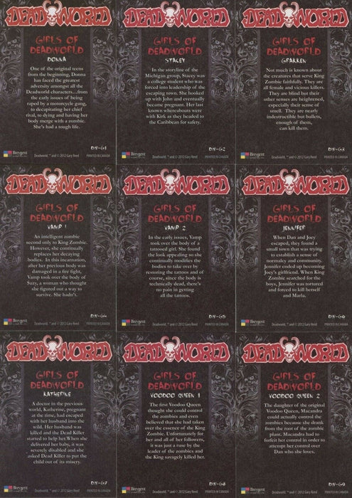 Dead World Girls of Dead World Chase Card Set 12 Cards DW-G1 - DW-G12   - TvMovieCards.com