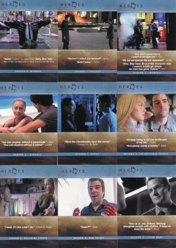 Heroes Archives The Quotable Heroes Chase Card Set 9 Cards Q1-Q9   - TvMovieCards.com