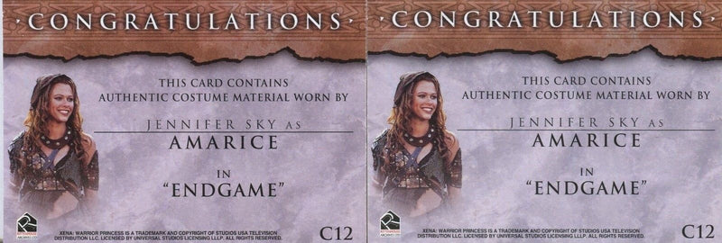 Xena Beauty and Brawn Jennifer Sky as Amarice Costume Card Variants C12   - TvMovieCards.com