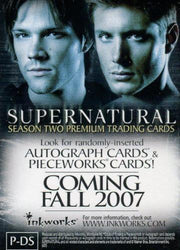 Supernatural Season 2 Promo Card P-DS   - TvMovieCards.com
