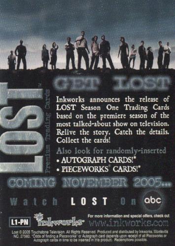 Lost Season 1 Promo Card L1-PN   - TvMovieCards.com