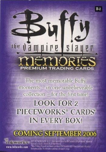 Buffy The Vampire Slayer Memories Promo Card B-2   - TvMovieCards.com