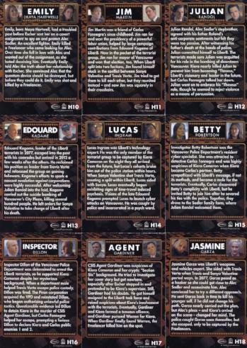 Continuum Seasons 1 & 2 Character Chase Card Set H1 - H18   - TvMovieCards.com