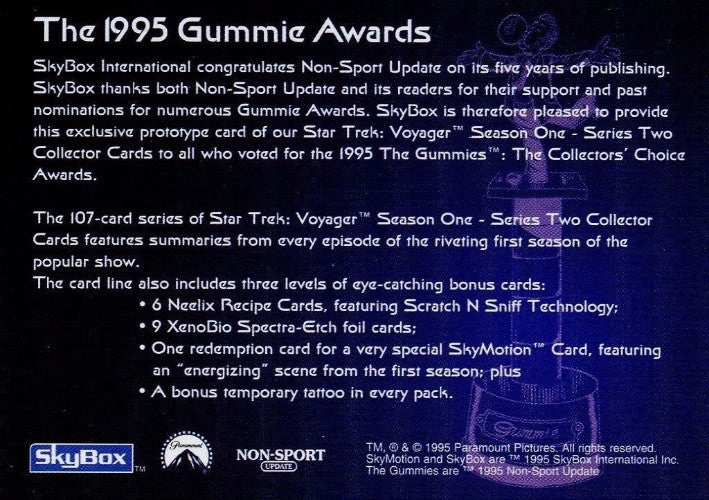 Star Trek Voyager Season 1 Series 2 Limited Gummie Awards Promo Card   - TvMovieCards.com