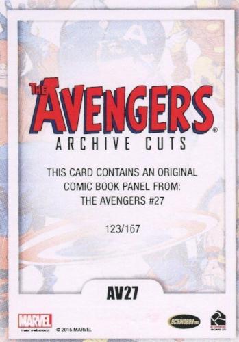 Avengers The Silver Age Comic Archive Cuts Chase Card AV27 #123/167   - TvMovieCards.com