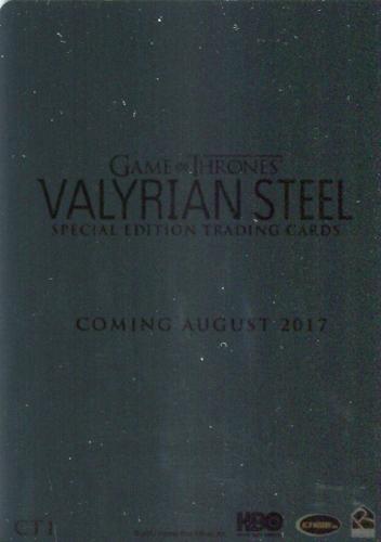 Game of Thrones Season 6 Special Edition Valyrian Steel Case Topper Chase Card   - TvMovieCards.com