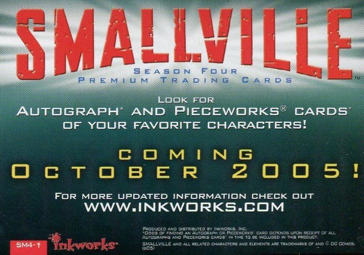 Smallville Season Four Promo Card SM4-Internet Symbol Inkworks   - TvMovieCards.com