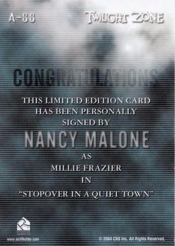Twilight Zone 4 Science and Superstition Nancy Malone Autograph Card A-88   - TvMovieCards.com