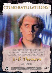 Xena Beauty and Brawn Erik Thomson as Hades Autograph Card A29   - TvMovieCards.com