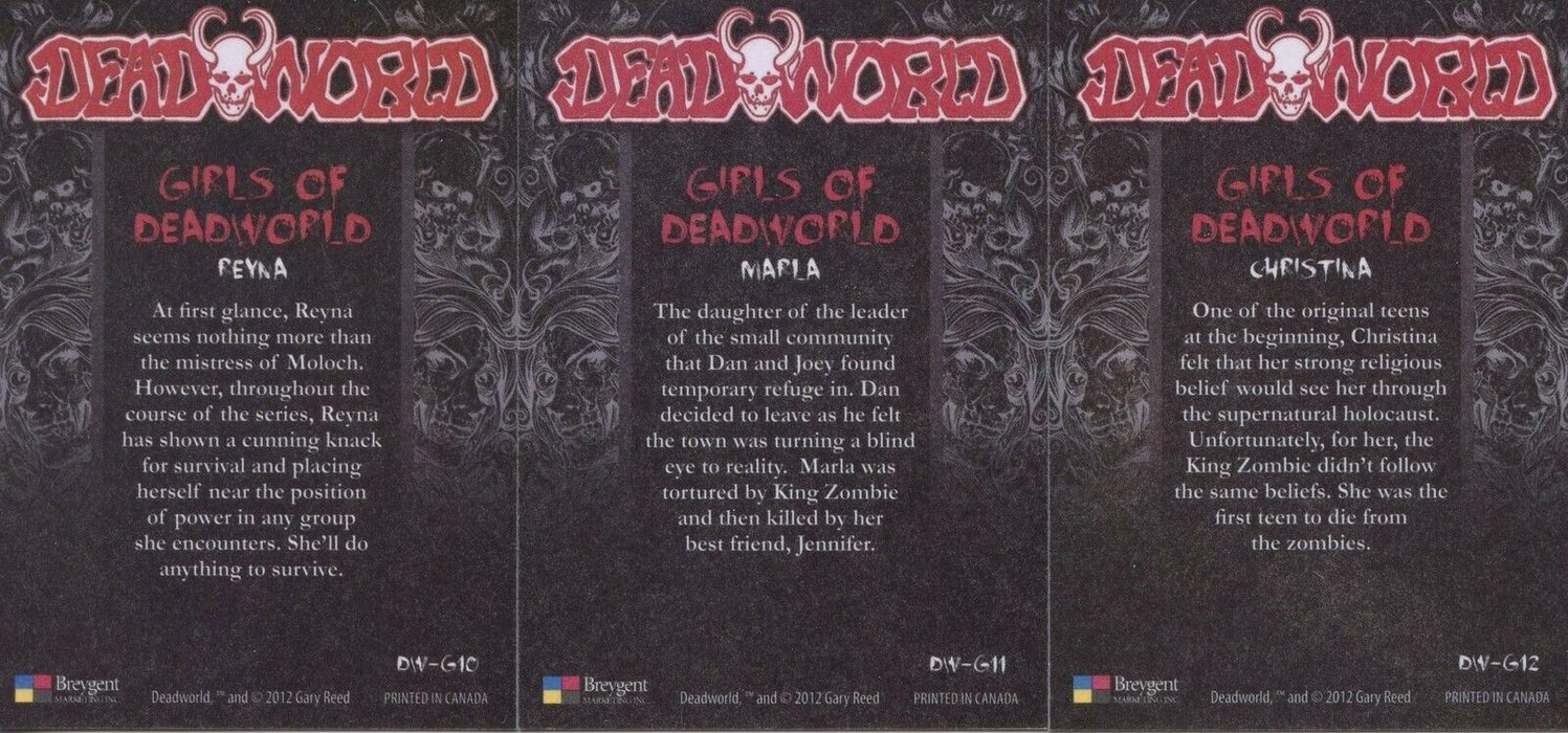 Dead World Girls of Dead World Chase Card Set 12 Cards DW-G1 - DW-G12   - TvMovieCards.com