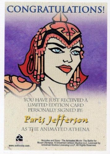 Xena & Hercules Animated Adventures Paris Jefferson Athena Autograph Card   - TvMovieCards.com