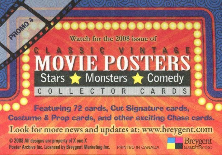Classic Vintage Movie Posters 2 Promo Card Promo 4 Breygent   - TvMovieCards.com