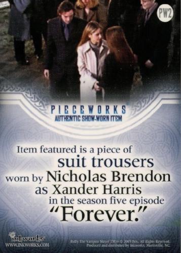 Buffy The Vampire Slayer The Men of Sunnydale Pieceworks Costume Card PW2   - TvMovieCards.com