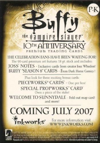 Buffy The Vampire Slayer 10th Anniversary Promo Card P-K   - TvMovieCards.com