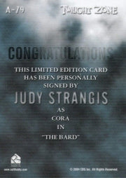 Twilight Zone 4 Science and Superstition Judy Strangis Autograph Card A-79   - TvMovieCards.com