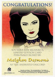 Xena & Hercules Animated Adventures Meighan Desmond Discord Autograph Card   - TvMovieCards.com