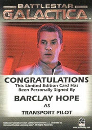 Battlestar Galactica Premiere Edition Barclay Hope Autograph Card   - TvMovieCards.com