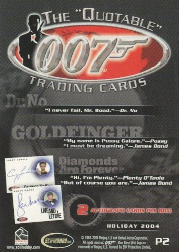 James Bond The Quotable James Bond Promo Card P2   - TvMovieCards.com