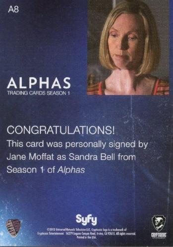 Alphas Season 1 Jane Moffat as Sandra Bell Autograph Card A8   - TvMovieCards.com