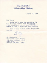 Original Signature Letter Former First Lady Betty Ford August 27, 19   - TvMovieCards.com