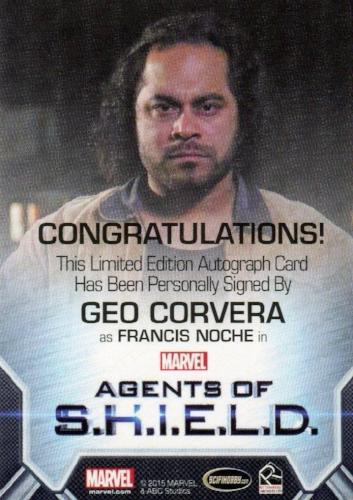 Agents of S.H.I.E.L.D. Season 2 Geo Corvera Autograph Card   - TvMovieCards.com