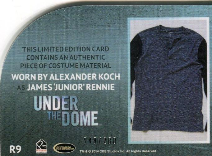 Under the Dome Season 1 James "Junior" Rennie Costume Card R9 #048/200   - TvMovieCards.com