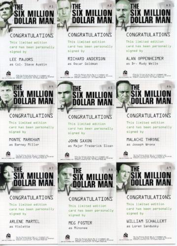 Six Million Dollar Man Seasons 1 & 2 Autograph Card Set 12 Cards   - TvMovieCards.com