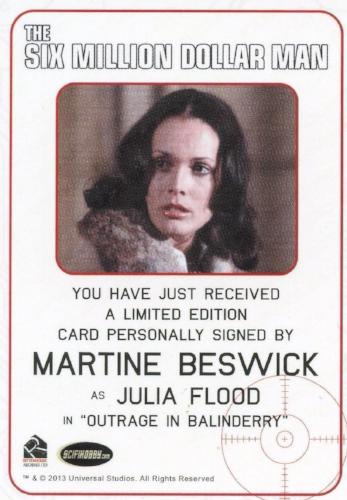 Bionic Collection Six Million Dollar Man Martine Beswick Autograph Card   - TvMovieCards.com