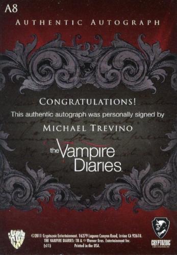 Vampire Diaries Season One Michael Trevino as Tyler Lockwood Autograph Card A8   - TvMovieCards.com