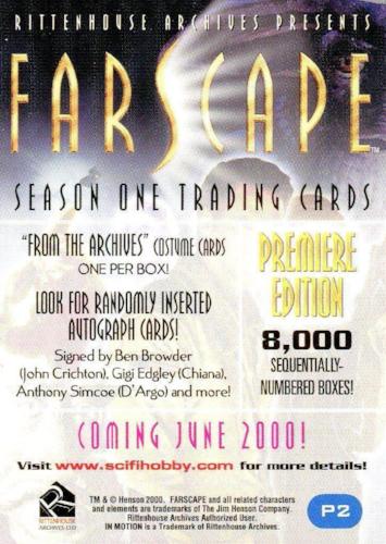 Farscape Season 1 Promo Card P2   - TvMovieCards.com