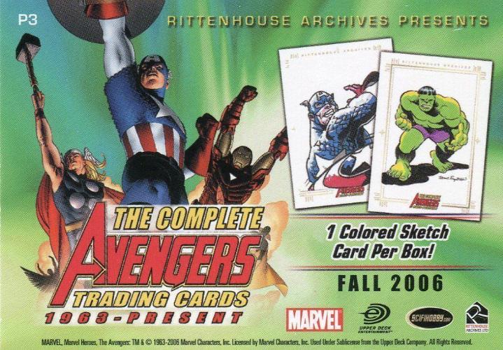 Avengers Complete 1963 to Present Single Promo Card P3   - TvMovieCards.com