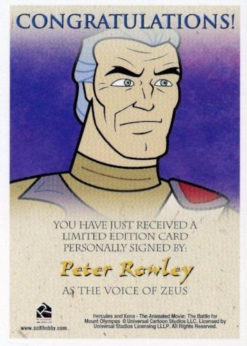 Xena & Hercules Animated Adventures Peter Rowley Zeus Autograph Card   - TvMovieCards.com