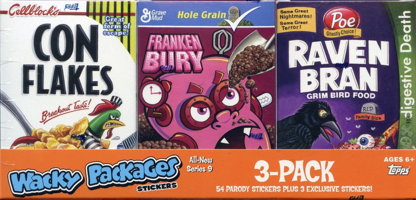 Wacky Packages Stickers Series Nine 3-Pack Cereal Card Box Collection   - TvMovieCards.com