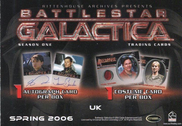 Battlestar Galactica Season One UK Promo Card   - TvMovieCards.com
