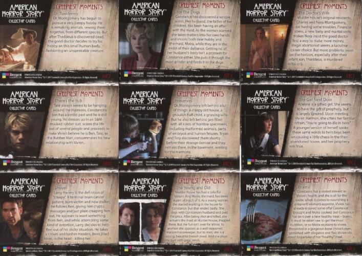 American Horror Story Creepiest Moments Chase Card Set 9 Cards   - TvMovieCards.com