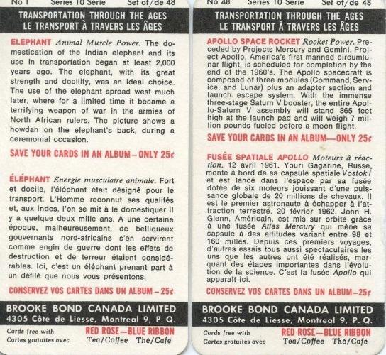 1967 Brooke Bond Transportation Through The Ages Vintage Card Set 48 Cards   - TvMovieCards.com