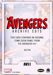 Avengers The Silver Age Comic Archive Cuts Chase Card AV51 #40/190   - TvMovieCards.com