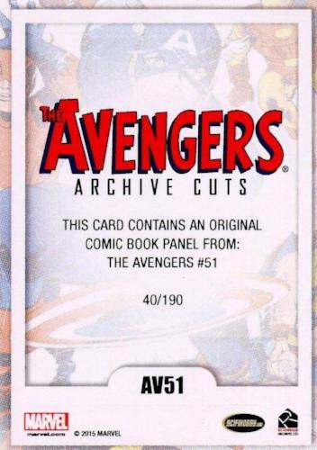 Avengers The Silver Age Comic Archive Cuts Chase Card AV51 #40/190   - TvMovieCards.com