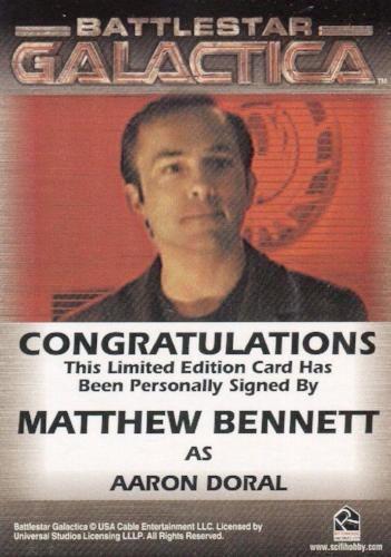 Battlestar Galactica Premiere Edition Matthew Bennett Autograph Card   - TvMovieCards.com