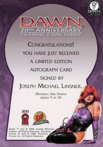 Dawn 20th Anniversary Joseph Michael Linsner Autograph Card 5 of 10 #327/335 - TvMovieCards.com