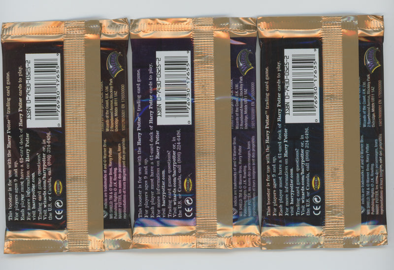 3 Harry Potter TCG WOTC CHAMBER OF SECRETS Sealed Booster Game Packs   - TvMovieCards.com