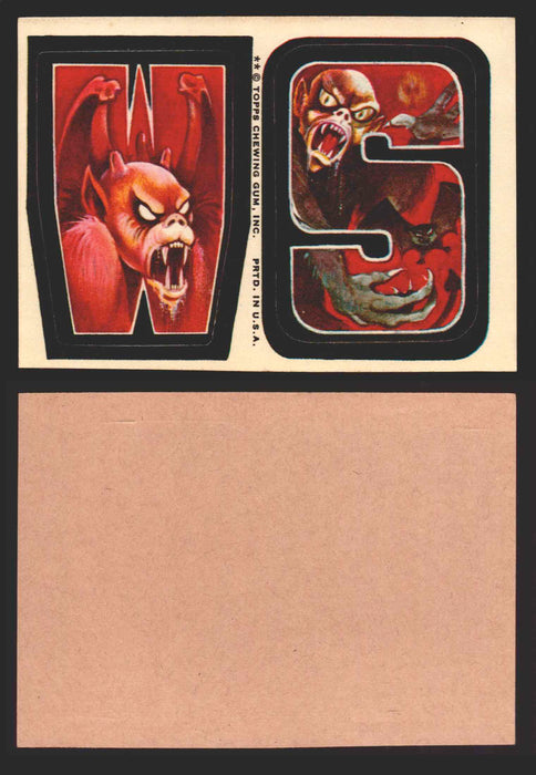 1973-74 Monster Initials Vintage Sticker Trading Cards You Pick Singles #1-#132 W S  - TvMovieCards.com