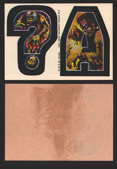 1973-74 Monster Initials Vintage Sticker Trading Cards You Pick Singles #1-#132 ? A  - TvMovieCards.com