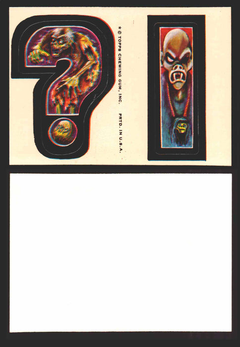 1973-74 Monster Initials Vintage Sticker Trading Cards You Pick Singles #1-#132 ? I  - TvMovieCards.com