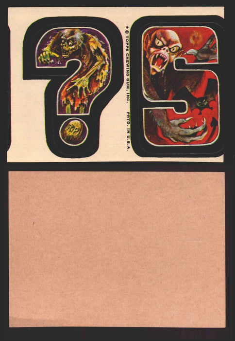 1973-74 Monster Initials Vintage Sticker Trading Cards You Pick Singles #1-#132 ? S  - TvMovieCards.com