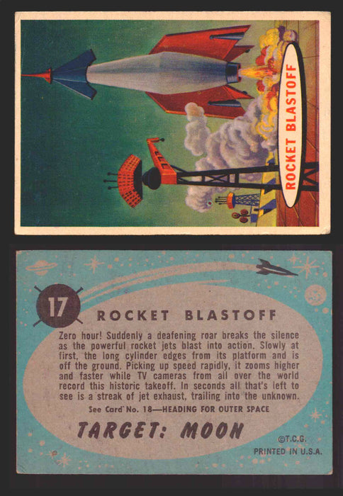 Space Cards Target Moon Cards Topps Trading Cards #1-88 You Pick Singles 17 Rocket Blastoff (Blue Back)  - TvMovieCards.com