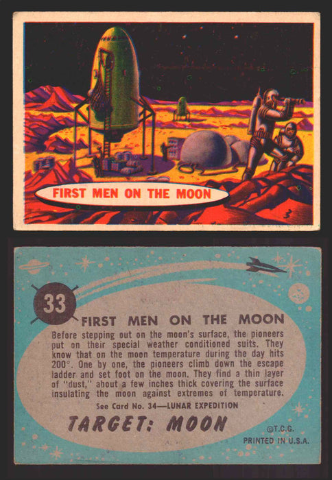 Space Cards Target Moon Cards Topps Trading Cards #1-88 You Pick Singles 33 First Men on the Moon (Blue Back)  - TvMovieCards.com