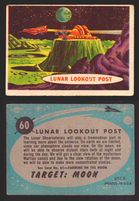 Space Cards Target Moon Cards Topps Trading Cards #1-88 You Pick Singles 60 Lunar Lookout Post (Blue Back)  - TvMovieCards.com