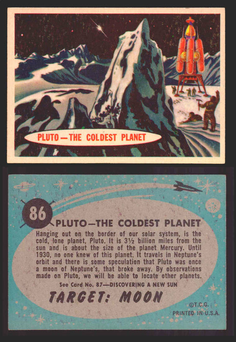 Space Cards Target Moon Cards Topps Trading Cards #1-88 You Pick Singles 86 Pluto - The Coldest Planet (Blue Back)  - TvMovieCards.com